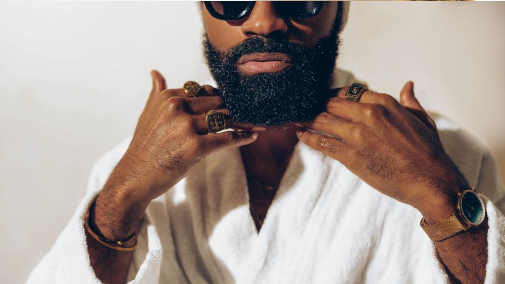 A black man's beard