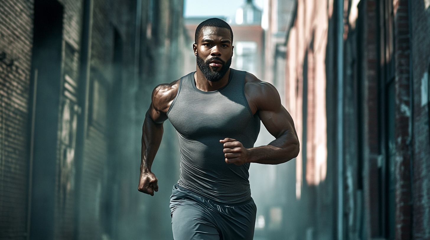 A diverse group of confident men with healthy hair and well-groomed beards in a stylish bathroom, surrounded by grooming products.