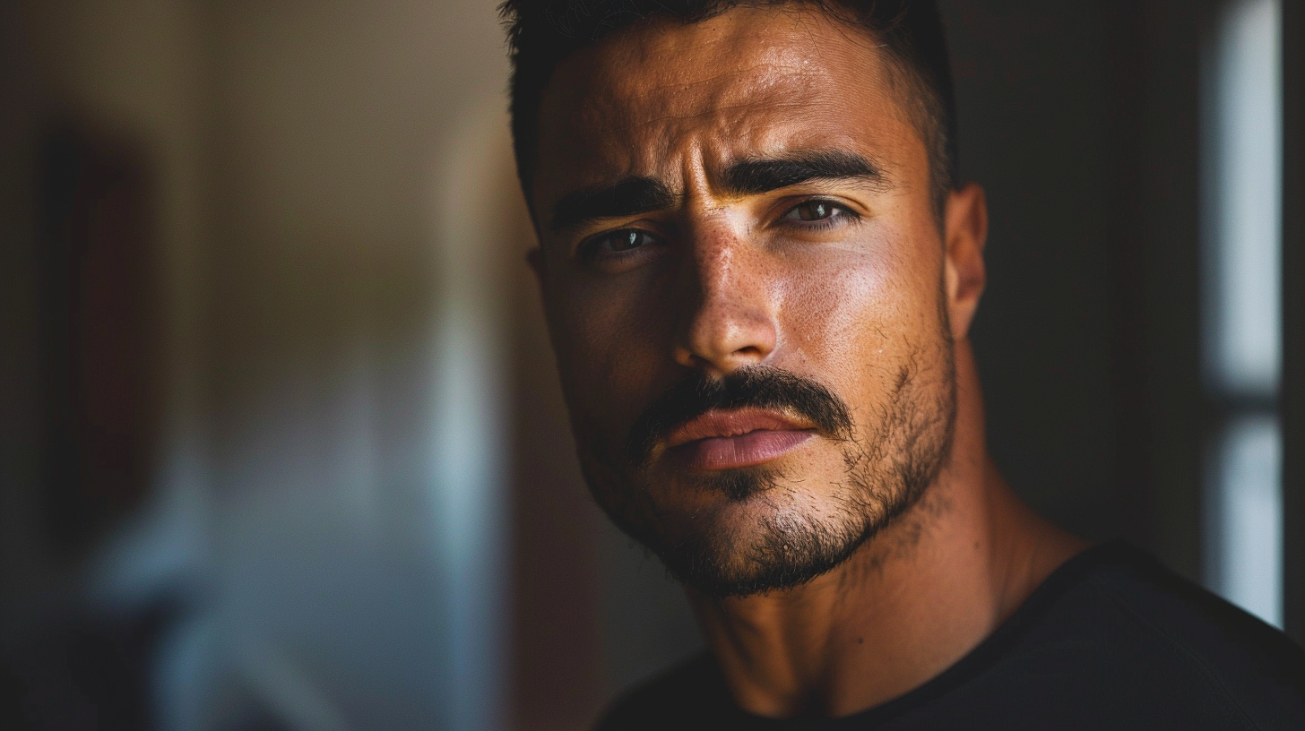 A diverse group of confident men with various beard styles in a modern grooming space, surrounded by beard care products and earthy-toned decor.