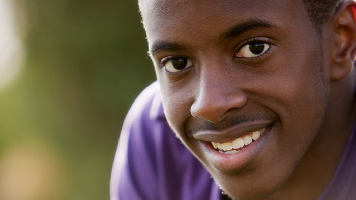 Teenager with facial hair